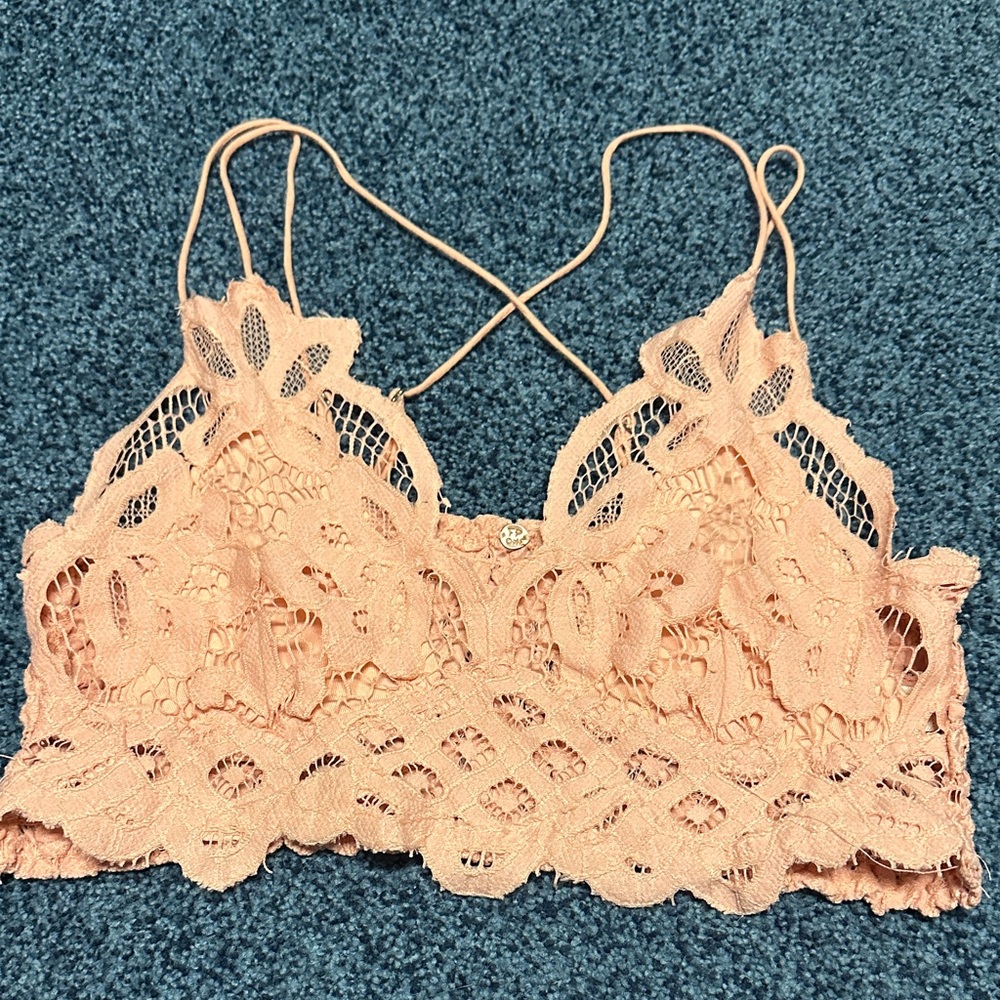Free People Peach Lace Bralette - Picture 2 of 3